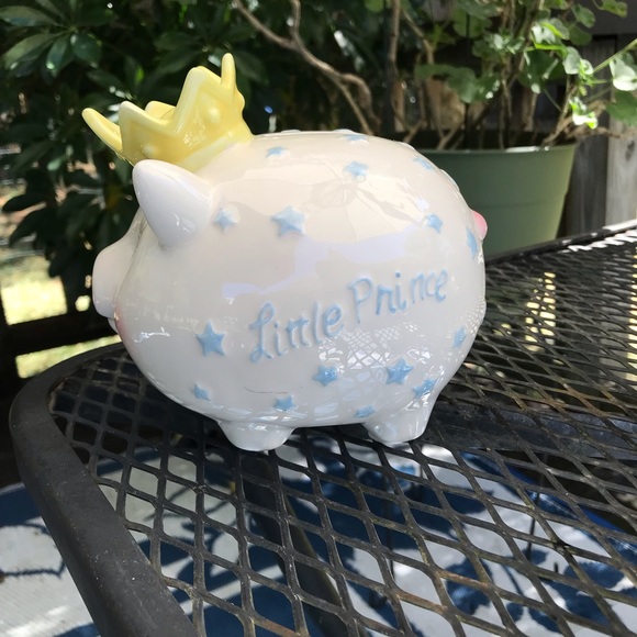 Mud Pie Mudpie Little Prince Ceramic Piggy Bank - Picture 4 of 9